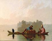 George Caleb Bingham Fur Traders Descending the Missouri (mk13) oil on canvas